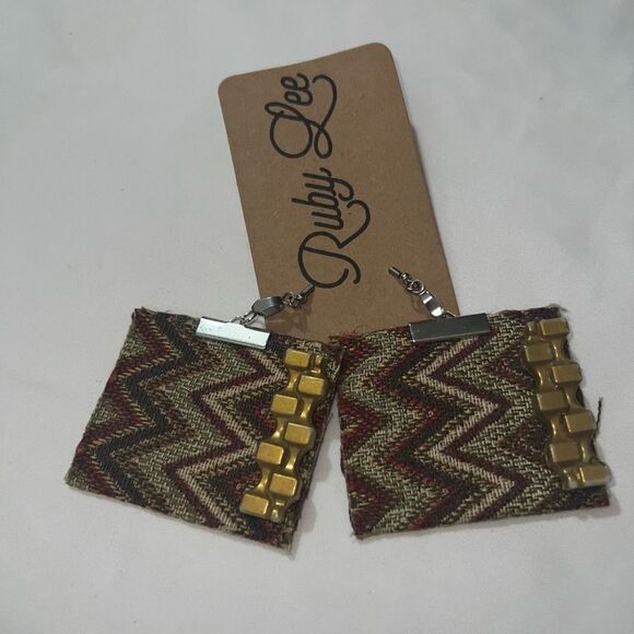 Ruby Lee Handmade Fabric Earrings - Picture 4 of 7